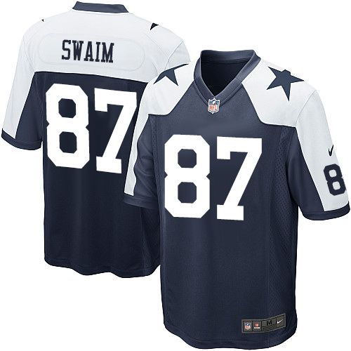 Men's Game Geoff Swaim Nike Jersey Navy Blue Alternate - #87 Throwback NFL Dallas Cowboys